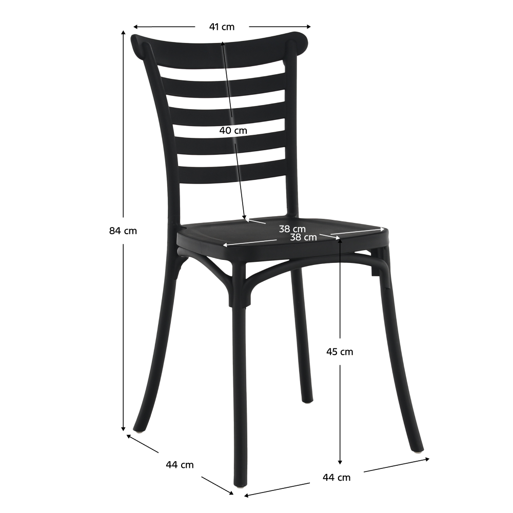 Scaun stivuibil, negru, SAVITO