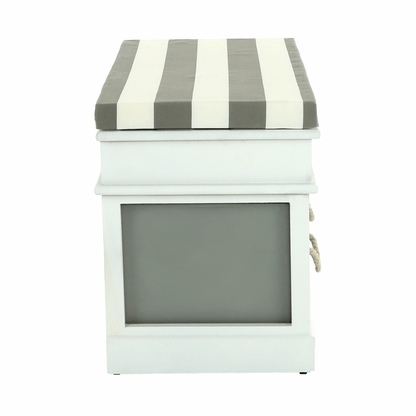 Bancă cu  pernă, 2 sertare, alb/gri, SEAT BENCH  2 NEW