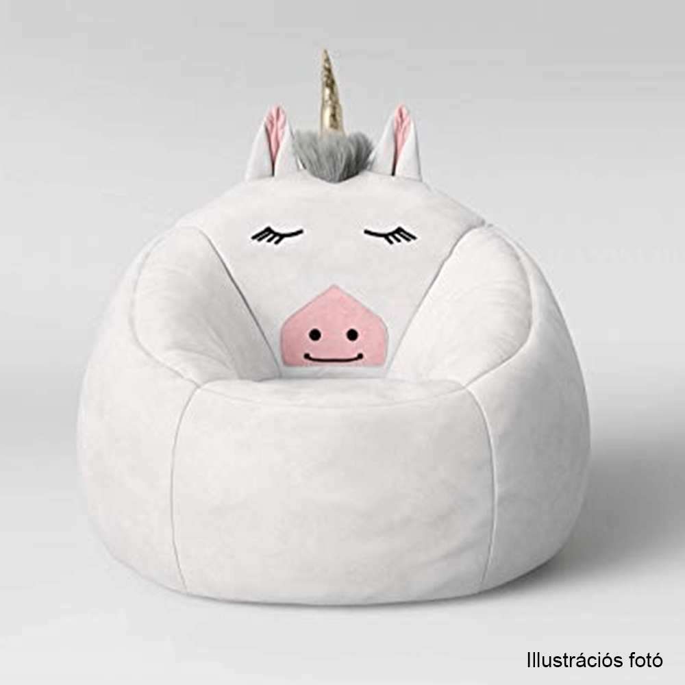 Fotoliu tip sac unicorn, alb, INOROG