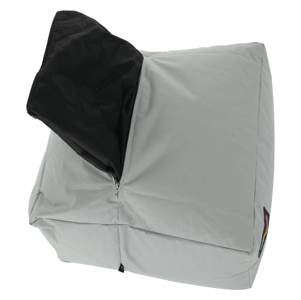 Fotoliu tip sac, gri/material textil verde, ALIMOR