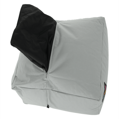 Fotoliu tip sac, gri/material textil verde, ALIMOR