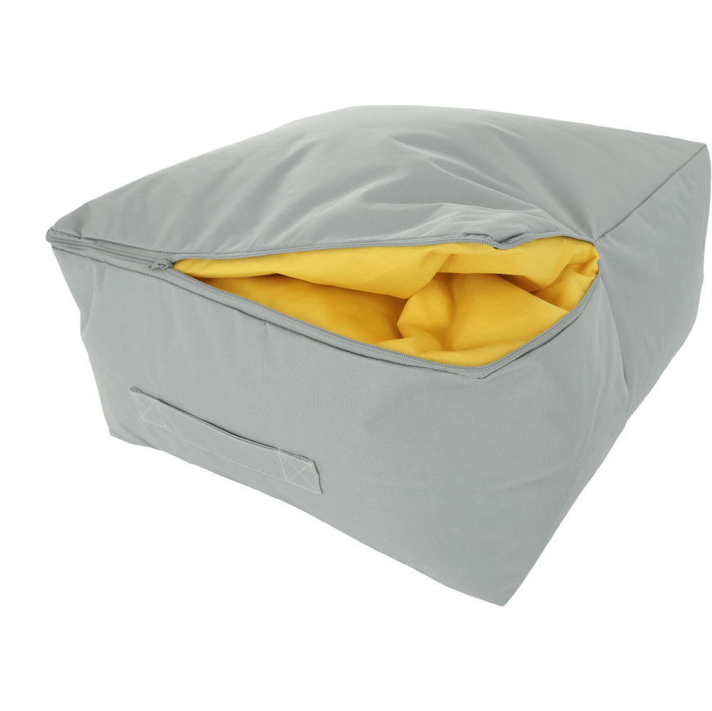 Fotoliu tip sac, gri/material textil verde, ALIMOR