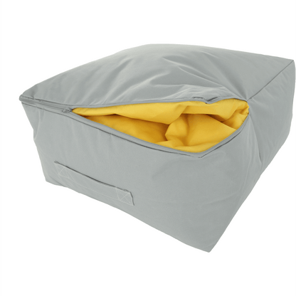 Fotoliu tip sac, gri/material textil verde, ALIMOR