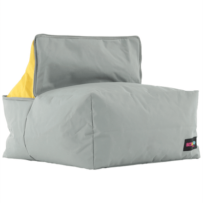 Fotoliu tip sac, gri/material textil verde, ALIMOR