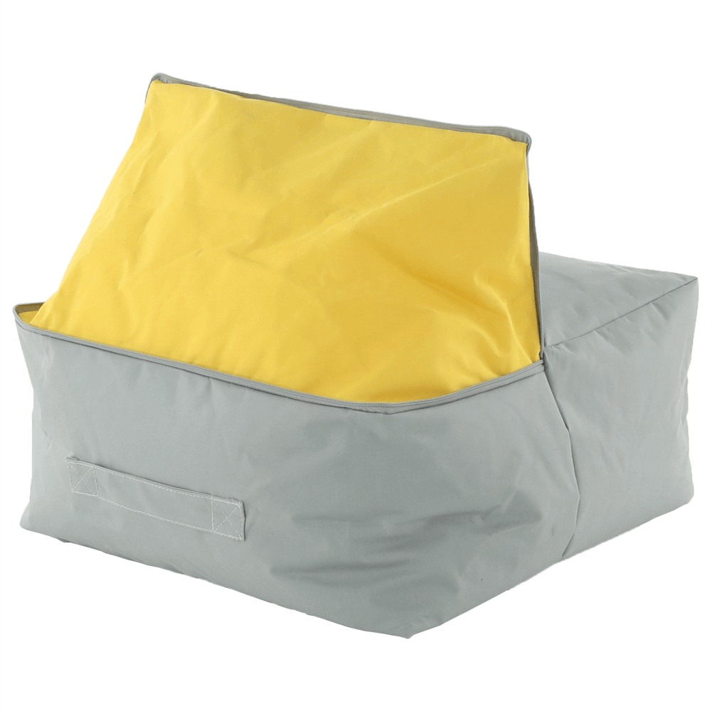 Fotoliu tip sac, gri/material textil verde, ALIMOR