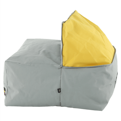 Fotoliu tip sac, gri/material textil verde, ALIMOR