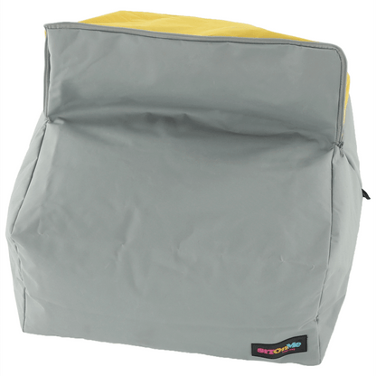 Fotoliu tip sac, gri/material textil verde, ALIMOR