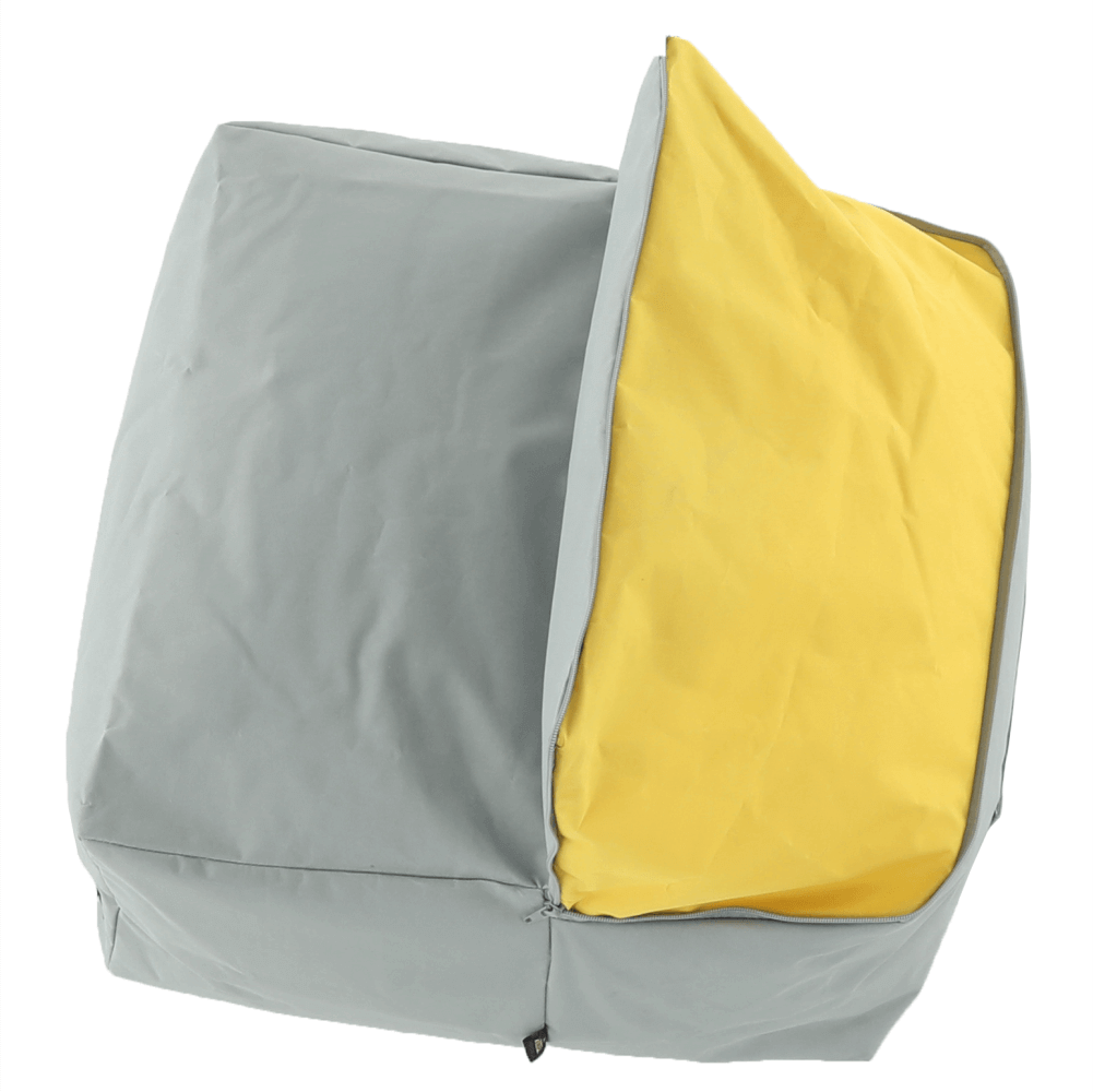 Fotoliu tip sac, gri/material textil verde, ALIMOR