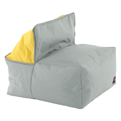 Fotoliu tip sac, gri/material textil verde, ALIMOR