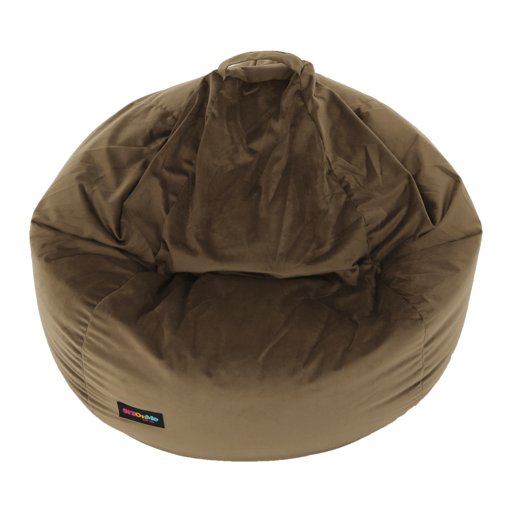 Fotoliu tip sac, material textil gri-maro TAUPE, TRIKALO