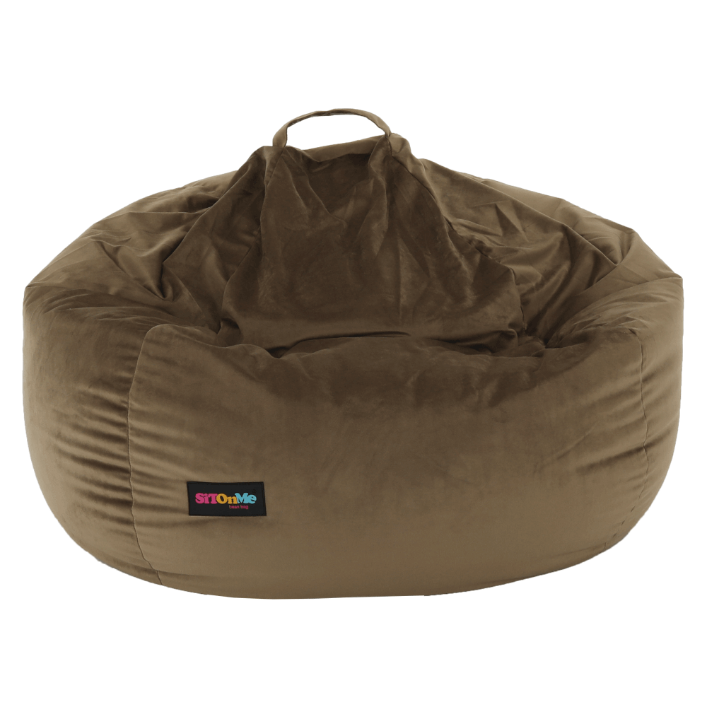 Fotoliu tip sac, material textil gri-maro TAUPE, TRIKALO
