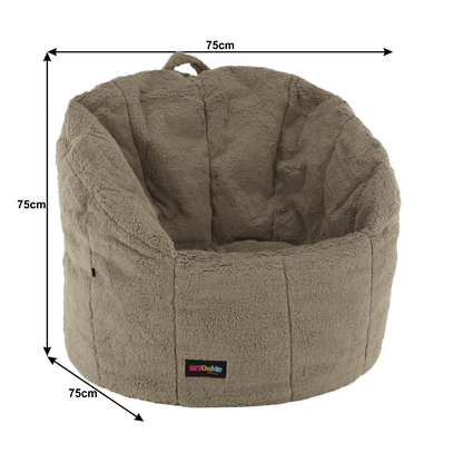 Fotoliu tip sac, material textil maro deschis, ALMERO