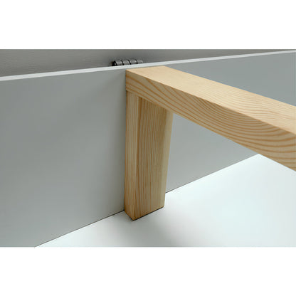 Colţar, piele ecologică/ alb/material  gri melir, TONIKS