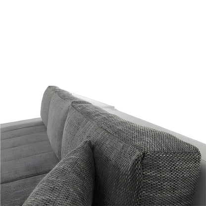 Colţar, piele ecologică/ alb/material  gri melir, TONIKS