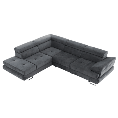 Set canapea, gri, material textil, stânga, BUTON P
