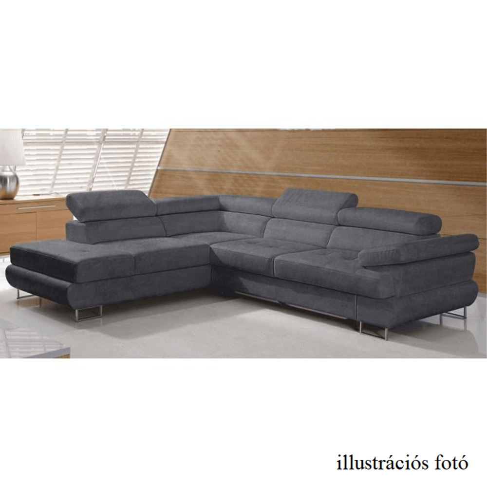 Set canapea, gri, material textil, stânga, BUTON P
