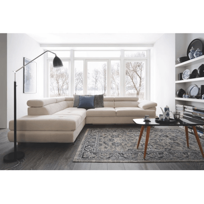 Set canapea, gri deschis, material textil, stânga, BUTON P
