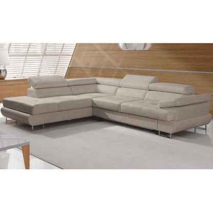 Set canapea, maro deschis melanj, material textil, stânga, BUTON P