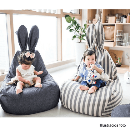 Fotoliu tip sac, alb/gri, LAPIN