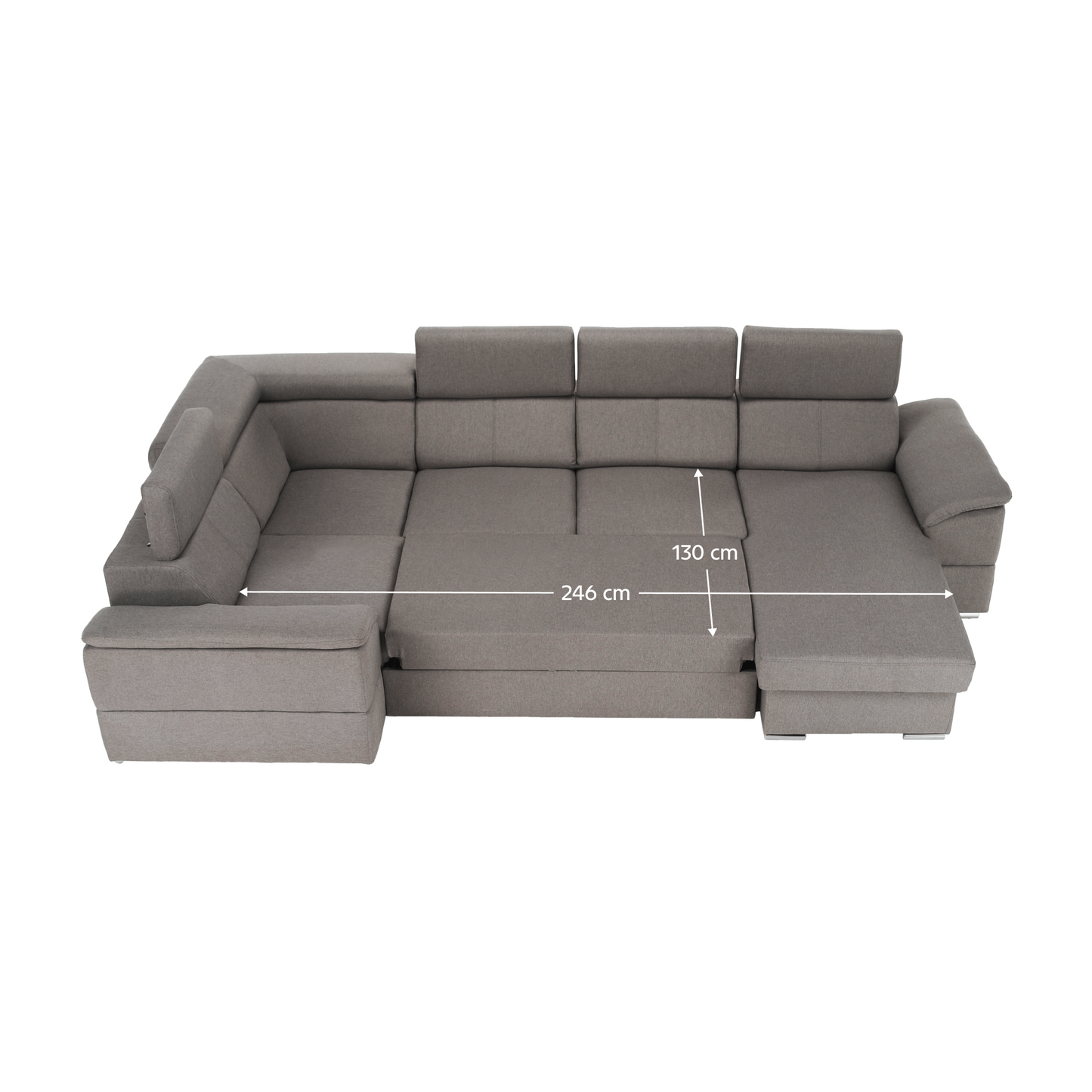 Colţar, gri maroniu Taupe, model dreapta, SEGORIA ROH U