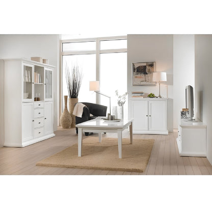 Comodă PAL înfoliat/MDF lăcuit, alb, PARIS 76716