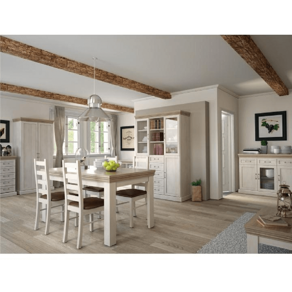 Vitrină, pin nordic/stejar sălbatic, ROYAL W4D