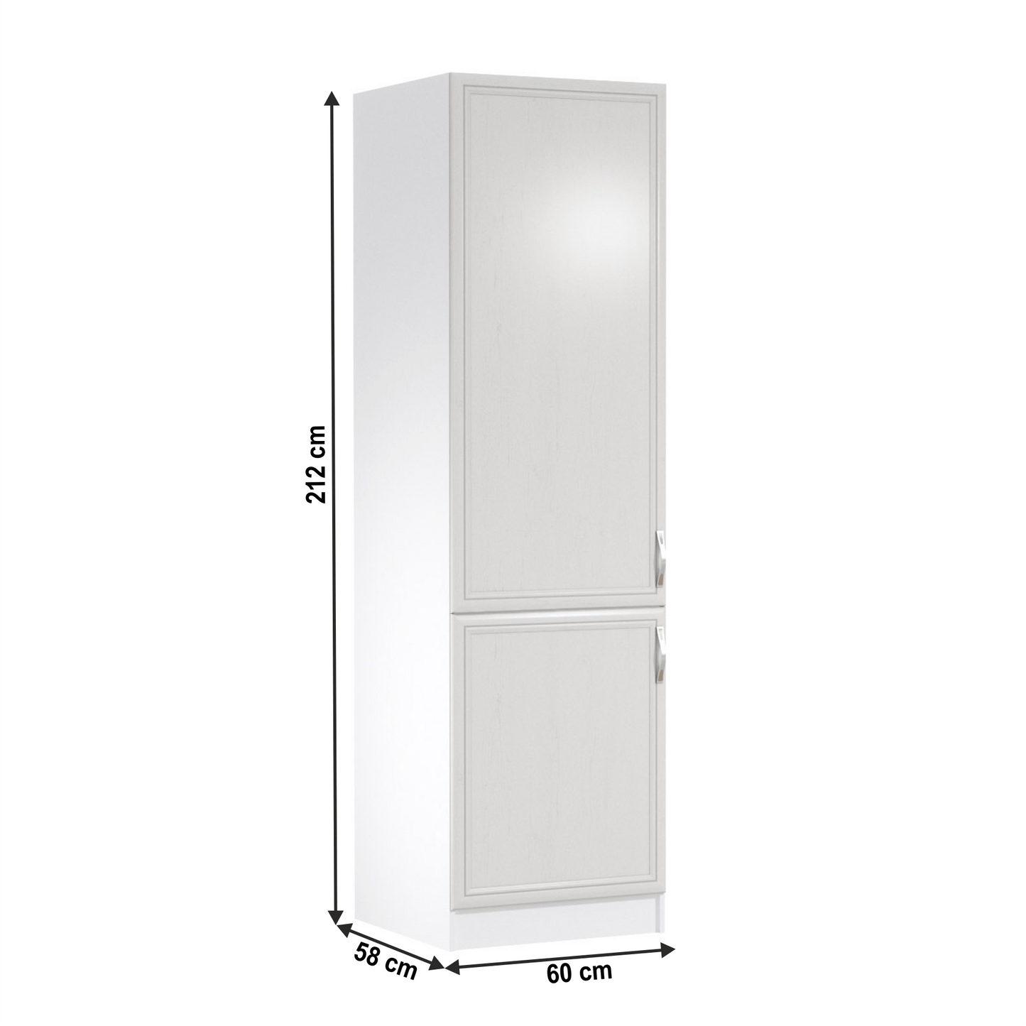 Dulap pentru frigider încorporat D60ZL, model stânga, alb/pin Andersen, SICILIA