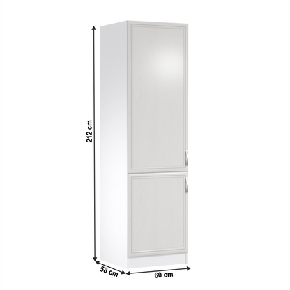 Dulap pentru frigider încorporat D60ZL, model stânga, alb/pin Andersen, SICILIA
