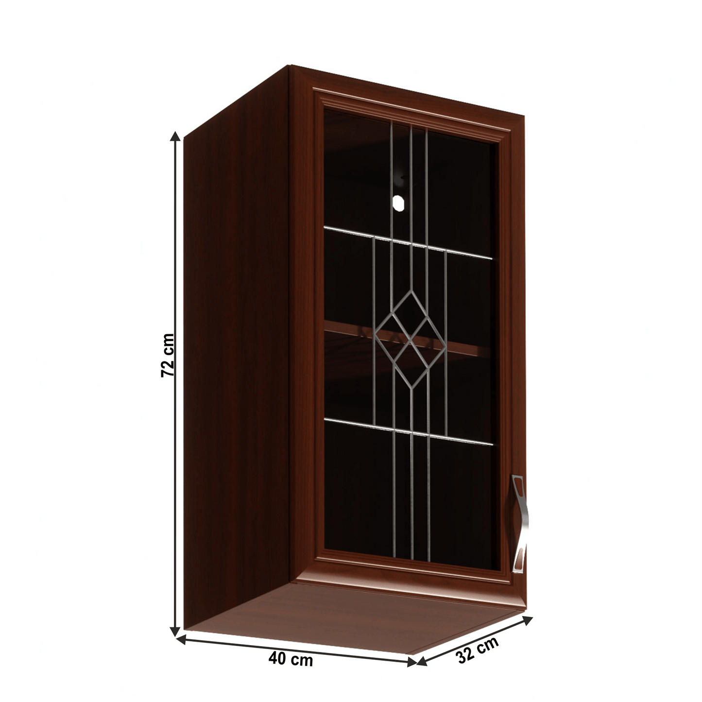 Cabinet superior G40S cu sticlă, stânga, nuc Milano, SICILIA