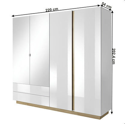 Dulap, alb/stejar grandson/luciu alb, CITY