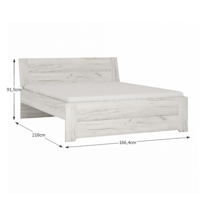 Set dormitor, (dulap, pat 160x200, 2x noptieră), alb craft, ANGEL