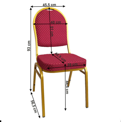 Scaun, stivuitor, ţesătură roşie /vopsea aurie, JEFF 3 NEW