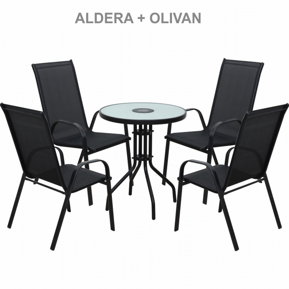 Scaun stivuibil, gri închis/negru, ALDERA