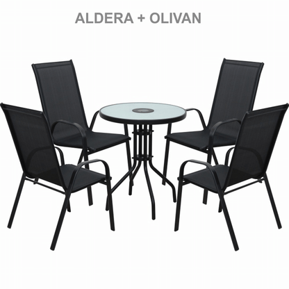 Scaun stivuibil, gri închis/negru, ALDERA
