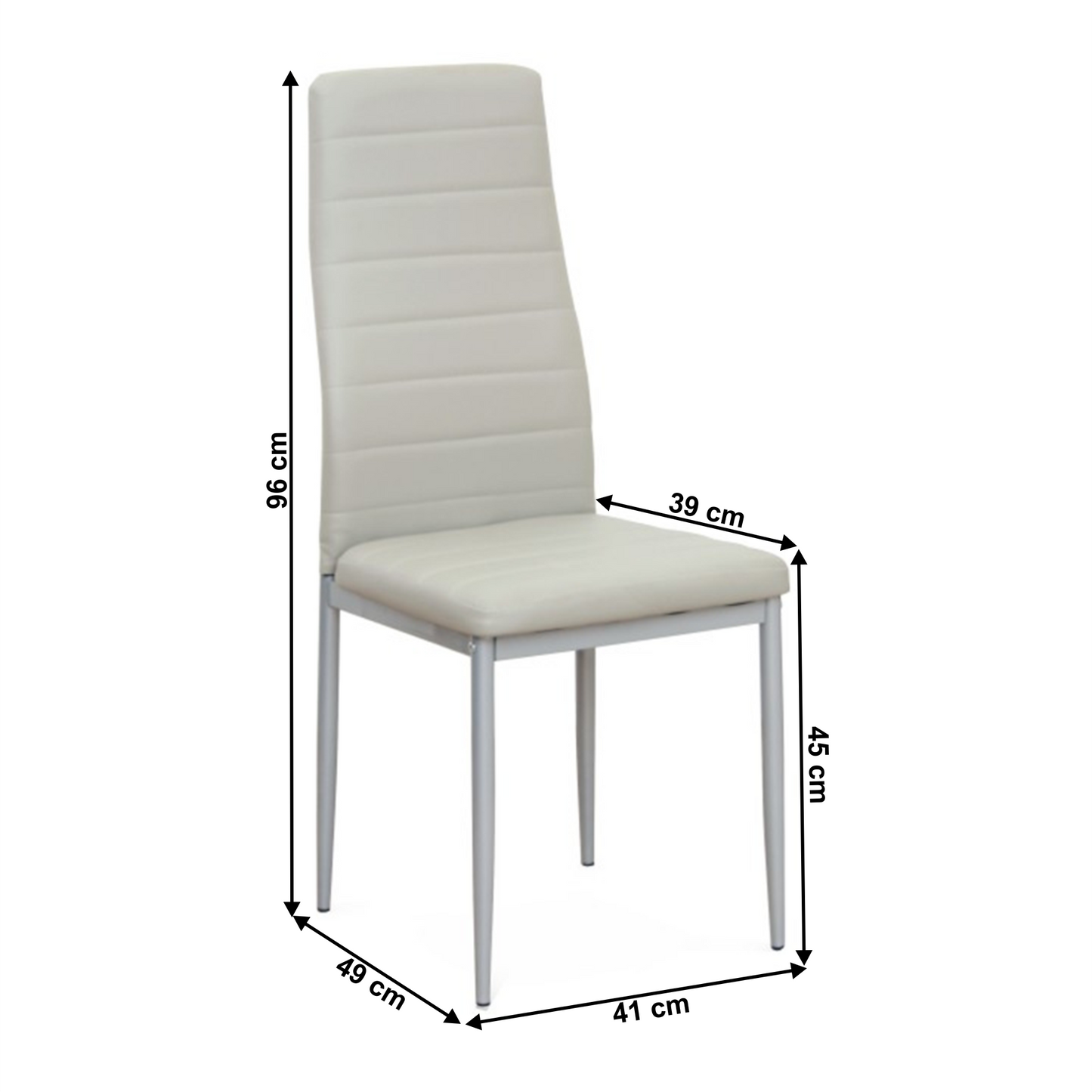 Scaun, piele eco gri deschis/metal gri, COLETA NOVA