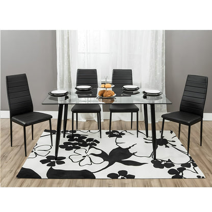 Scaun, piele eco neagră/metal negru, COLETA NOVA