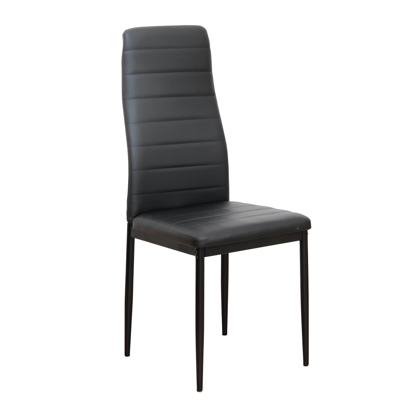 Scaun, piele eco neagră/metal negru, COLETA NOVA