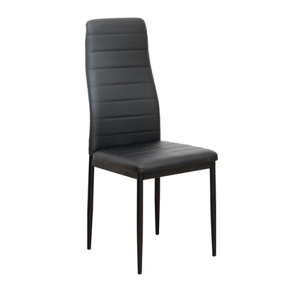Scaun, piele eco neagră/metal negru, COLETA NOVA