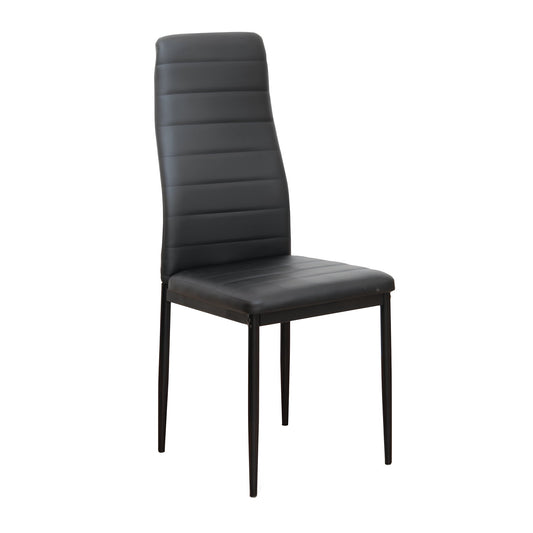 Scaun, piele eco neagră/metal negru, COLETA NOVA