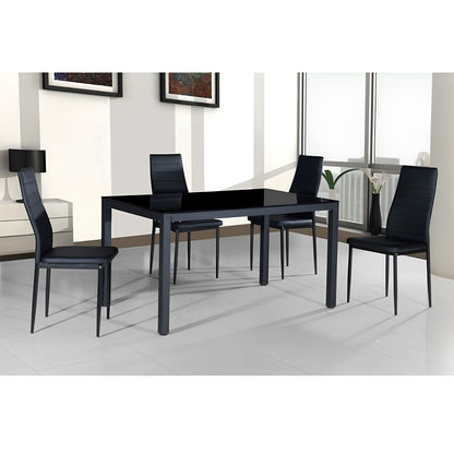 Scaun, piele eco neagră/metal negru, COLETA NOVA
