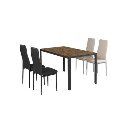 Scaun, piele eco neagră/metal negru, COLETA NOVA