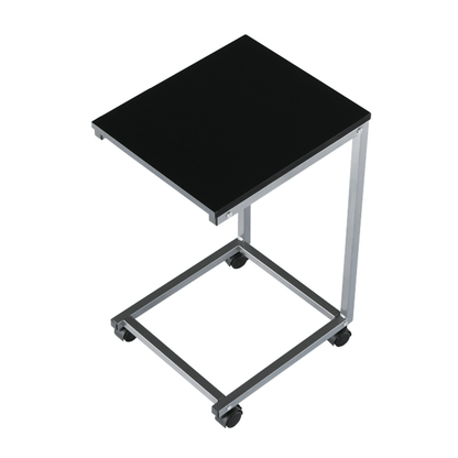 Masă portabilă, negru/metal argint, MANNY