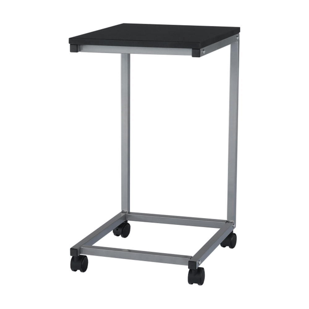 Masă portabilă, negru/metal argint, MANNY