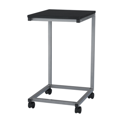 Masă portabilă, negru/metal argint, MANNY