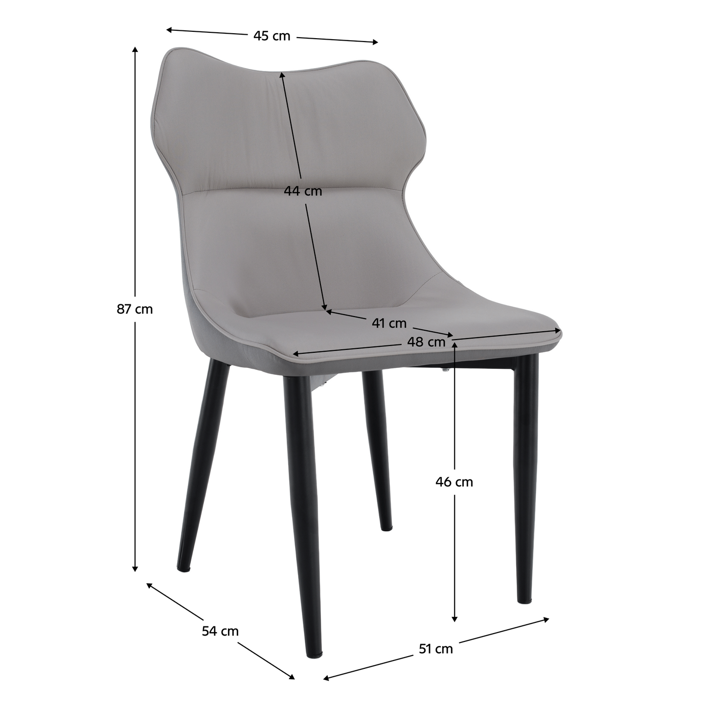 Scaun de dining, gri deschis / gri închis / negru, TABITA