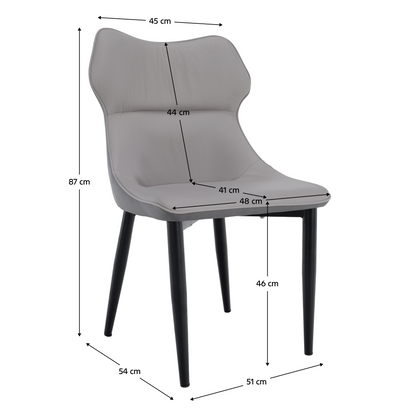 Scaun de dining, gri deschis / gri închis / negru, TABITA