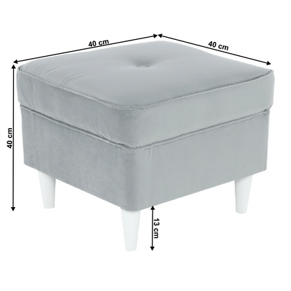 Taburet modern, gri deschis/alb, RUFINO 3 NEW
