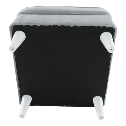 Taburet modern, gri deschis/alb, RUFINO 3 NEW