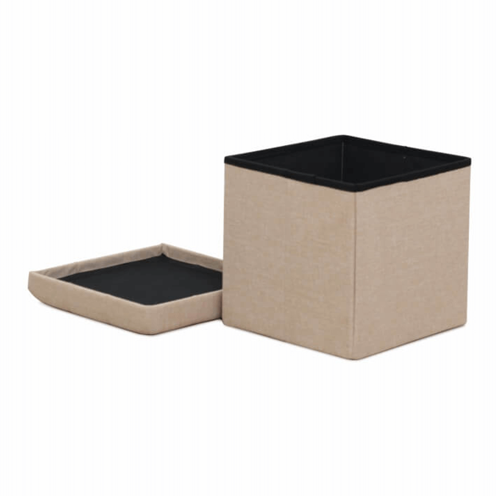 Taburet, material textil bej, FALON