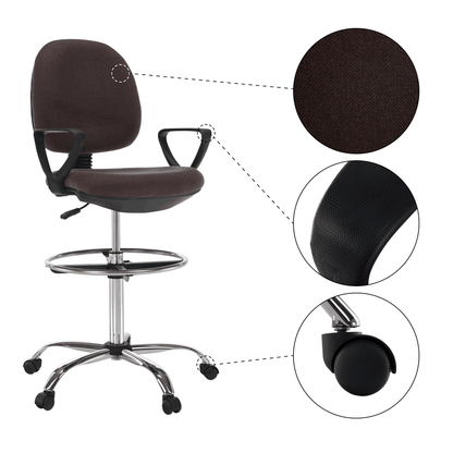 Scaun de lucru ridicat, maro / negru, TAMBER